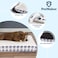 PETMAKER Dog Bed Replacement Cover Medium Pet Duvet with Sherpa Top NonSlip Bottom Dog Bed Washable Removable Cover by BrownBlue Plaid