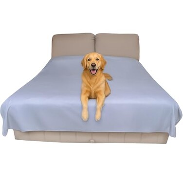 SILLY LEGACY Thin Reversible Waterproof Protective Cover or Liner for Bed or Couch Queen Size 96 x 82 inch for Dogs and Cats Babies Incontinence Dirt Drool