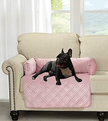 Brilliant Sunshine Premium Calming Dog Bed Mat Silky Velvet Removable Washable Cover Cushion Protector and Couch Covers for Dogs Pets Cats Medium Silver Pink