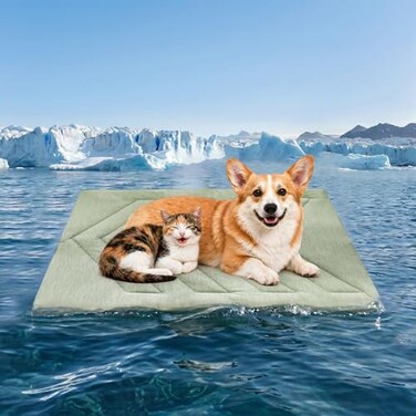 UIQELYS Cooling Mat for Dogs QMAX04 Dog Cooler Blanket for Crate Summer Dogs Bed Pad Washable AntiSlip Pet Mats for Large Medium Dogs Sleeping MultiUse Kennel Pads for Truck Car Sofa