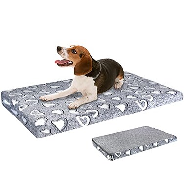 VANKEAN Dog Crate Mat Reversible Cool Warm Stylish Bed Waterproof Machine Washable Supports Small to XXL Dogs Grey