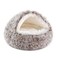 NOYAL Round Hooded Donut Dog Bed for Small Medium Pets Plush Fluffy AntiAnxiety Cat Cave Bed with Cover