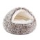 NOYAL Round Hooded Donut Dog Bed for Small Medium Pets Plush Fluffy AntiAnxiety Cat Cave Bed with Cover