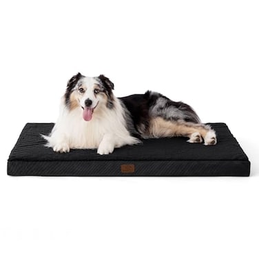 Bedsure XL Dog Bed for Crate Large Comfy Flat Pet Beds with Removable Washable Cover Orthopedic Egg Crate Foam Crate Mat Suitable for Pet Up to 90 lbs