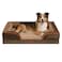 Comfort Expression Orthopedic Dog Bed for Large Dogs 38x25 Inch Waterproof Supportive Egg Crate Foam Large Pet Bed with Removable Bolsters Dog Couch with Washable Cover NonSlip Bottom Brown