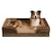 Comfort Expression Orthopedic Dog Bed for Large Dogs 38x25 Inch Waterproof Supportive Egg Crate Foam Large Pet Bed with Removable Bolsters Dog Couch with Washable Cover NonSlip Bottom Brown
