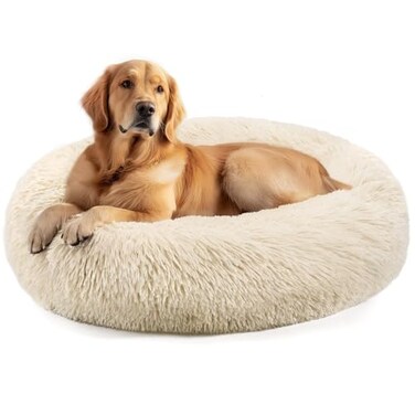 Hoewina Dog Beds Large Sized Dog and Cats 32in Pet Beds for Large Pet Washable Indestructible Extra Large Light Brown
