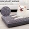 KSIIA Dog Crate Bed Waterproof Dog Bed for Medium Pets Rose Velvet Soft Fluffy Washable with Removable Cover AntiSlip Bottom 29 x 18 Inch Gray