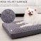 KSIIA Dog Crate Bed Waterproof Dog Bed for Medium Pets Rose Velvet Soft Fluffy Washable with Removable Cover AntiSlip Bottom 29 x 18 Inch Gray