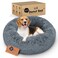 Petloox Donut Dog Bed Premium Comfort for Anxiety Relief Fluffy Calming Design with UltraPlush Support Cozy Round Dog Bed with Super Soft Circle Style Dark Grey Medium