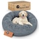 Petloox Donut Dog Bed Premium Comfort for Anxiety Relief Fluffy Calming Design with UltraPlush Support Cozy Round Dog Bed with Super Soft Circle Style Dark Grey Small
