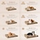 EHEYCIGA Orthopedic Dog Bed Medium Size Dogs Memory Foam Dog Bed with Washable Removable Cover Waterproof Pet Sofa Couch for Crate with Nonskid Bottom 30x20x6 Camel