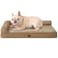 EHEYCIGA Orthopedic Dog Bed Medium Size Dogs Memory Foam Dog Bed with Washable Removable Cover Waterproof Pet Sofa Couch for Crate with Nonskid Bottom 30x20x6 Camel