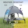 Hooyeatlin Small Elevated Dog Bed with Canopy Upgraded 30IN Outdoor Raised Dog Cot Bed with Removable Shade Tent Pet Cot GrayS Size