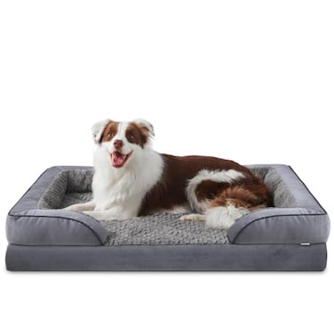 INVENHO Orthopedic Large Dog Bed Washable Waterproof EggCrate Foam Dog Couch Bed with Washable Removable Cover Waterproof Lining and Nonskid Bottom