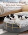 iweepet Fluffy Calming Jumbo Orthopedic Dog Beds for Extra Large Dogs Supportive Dog Sofa Bed with 37 inch 28D EggCrate Foam Removable Washable Plush Cover Waterproof Lining 48Grey
