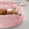 JOLLYVOGUE Dog Cat Bed Calming AntiAnxiety Pet Bed for Small Dogs Fluffy Donut Cushion for Small and Medium Pets 20