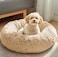 JOLLYVOGUE Dog Cat Bed Calming AntiAnxiety Pet Bed for Small Dogs Fluffy Donut Cushion for Small and Medium Pets 20