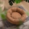 KASENTEX Dog Bed Round Dog Beds for MediumLarge Dogs Anti Slip and Machine Washable Brown 27x27 Inches
