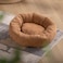 KASENTEX Dog Bed Round Dog Beds for MediumLarge Dogs Anti Slip and Machine Washable Brown 27x27 Inches