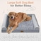 NANUYA Large Dog Bed Orthopedic Washable Beds Bolster XL Bed Big XLarge Dogs Memory Foam Sofa Couch Waterproof Removable Cover