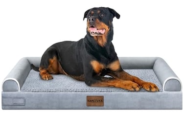 NANUYA Large Dog Bed Orthopedic Washable Beds Bolster XL Bed Big XLarge Dogs Memory Foam Sofa Couch Waterproof Removable Cover