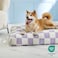 LE SURE Dog Beds Large SizedThick Shredded Chopped Foam Pet Bed as Gift for Indoor with Removable Cover Cute Modern Fuzzy Plush Anti Slip Bottom Purple