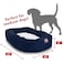 Majestic Pet 32 Inch PolyCotton Sherpa Calming Dog Bed Washable 32x18x8 inch Cozy Soft Round Donut Dog Bed with Spine for Head Support Pet Bed Medium Blue