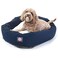 Majestic Pet 32 Inch PolyCotton Sherpa Calming Dog Bed Washable 32x18x8 inch Cozy Soft Round Donut Dog Bed with Spine for Head Support Pet Bed Medium Blue