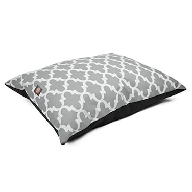 Majestic Pet Rectangular Dog Bed Washable Non Slip Comfy Super Value Pillow Bed Large Breed 46 x 35 inches Trellis Gray