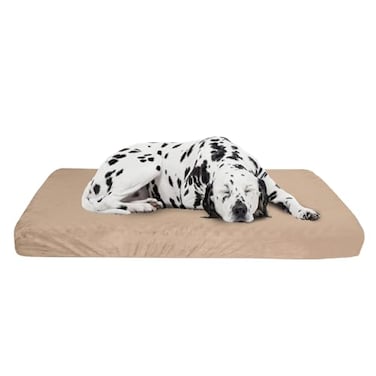 PETMAKER Memory Foam Dog Bed 2Layer Orthopedic Pet Pad with Machine Washable Cover 37x24 Pet Bed for Large Dogs by Tan