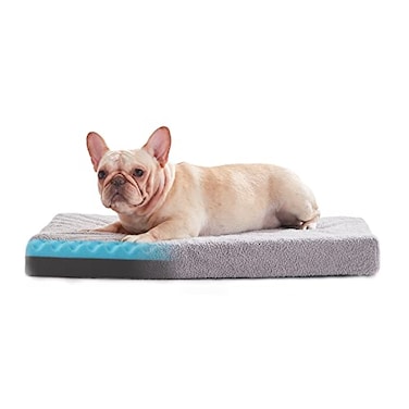 WATANIYA PET Memory Foam Large Dog Bed Orthopedic Dog Beds for Large Dogs Washable Cooling Pet Mat for Crate with Joint Relief Memory Foam Light Grey