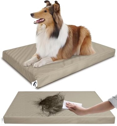 GUANGDEEN Waterproof Leather XL Dog Bed Hair Resistant Pet Beds with Wipeable Covers Durable Easy to Clean Vinyl Mattress