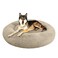 SAVFOX 45 inches Calming Donut Dog Bed 3X Durable Plush Faux Fur Machine Washable NonSlip Fits up to 150 lbs Beige