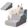 Gardner Pet Dog Stairs for Small Dogs 165 H 2 in 1 Transformable 3Step Pet Stairs and ramp Dog Steps for Couch 1320 in with Durable NonSlip Waterproof Cover and CertiPURUS Certified Foam