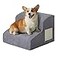 Ahpmeoa Dogs Steps for Bed Dog Stairs for Small Dogs 2Step Dog Ramp for Bed Couch Sofa and Chairs NonSlip Bottom Design Cat Scratching High Density Foam Portable Pet Step Indoor Grey