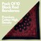 The Peacock Crew 10 Pack Black Red Bandanas in Premium Soft Cotton for Men and Women