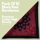 The Peacock Crew 10 Pack Black Red Bandanas in Premium Soft Cotton for Men and Women