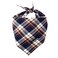 MAMORE Adjustable Plaid Dog Bandanas1PC Soft Washable Cotton Triangle Bib Kerchief Scarfs for Small Medium Large Dogs and Cats BrownBlue Small