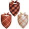 Agroon Fall Dog Bandanas Large 3PCS 6 Pattern Thanksgiving Scarf for Boy and Girl Plaid and Stripe Triangle Reversible Bibs Breed for Puppy Pets