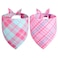 Agroon Pink Dog Bandana Girl Large 2PCS Summer Spring Scarf Durable Triangle Reversible Bibs Handkerchief for Puppy Pet