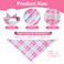 Agroon Pink Dog Bandana Girl Large 2PCS Summer Spring Scarf Durable Triangle Reversible Bibs Handkerchief for Puppy Pet