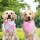 Agroon Pink Dog Bandana Girl Large 2PCS Summer Spring Scarf Durable Triangle Reversible Bibs Handkerchief for Puppy Pet