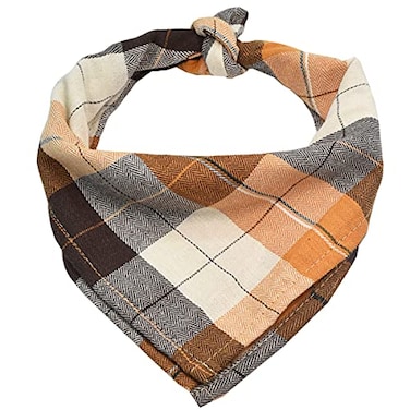 Bubblepup Plaid Dog Bandana Cotton Dog Scarf for SmallMedLarge Dogs