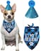 PICKUPIK Dog First Birthday Bandana and Hat Set for Boy Party Supplies for Puppy