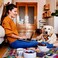 E-Clover EClover Fall Dog Bandana Scrunchie Set Thanksgiving Pet Scarf Kerchief Bibs for Medium Large Dogs Maple Leaves