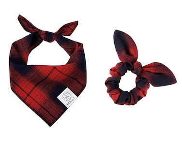 E-Clover EClover Red Plaid Dog Kerchief Bandana Triangle Scarf Bibs for Small Dog Puppy Boy Pet Owner Mom Gifts
