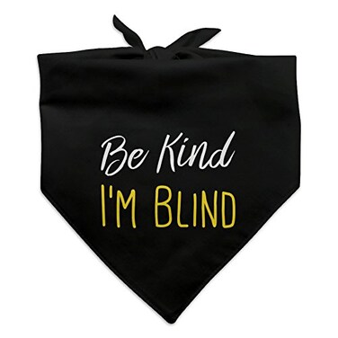 GRAPHICS & GRAPHICS MORE Be Kind Im Blind Dog Pet Bandana Black