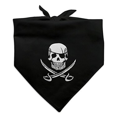 GRAPHICS & GRAPHICS MORE Pirate Skull Crossed Swords Tattoo Design Dog Pet Bandana Black