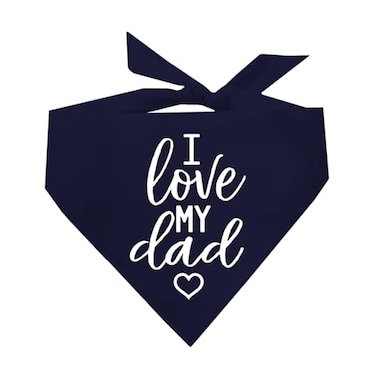 Tees & I Love My Dad Fathers Day Dog Bandana 178 Navy One Size